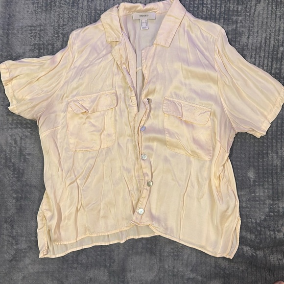 Forever 21 Relaxed Sheer Silk Blouse - Picture 1 of 4